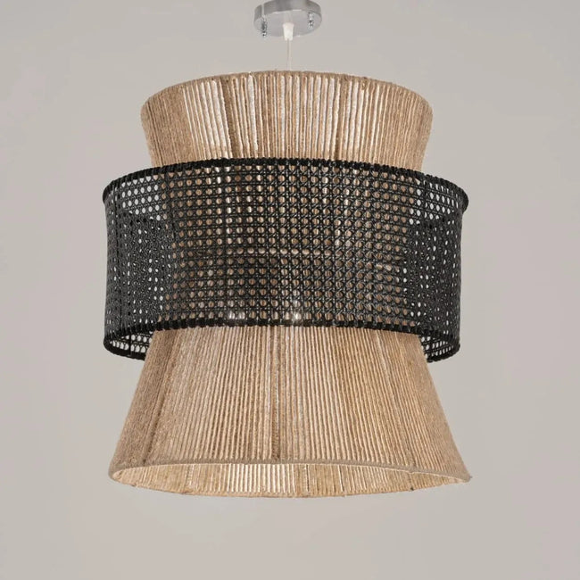 Burlap Boho Ceiling Lamp 002