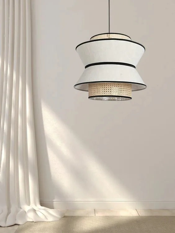 Rattan Boho Ceiling Lamp 022, handmade boho ceiling lamp – product view 1