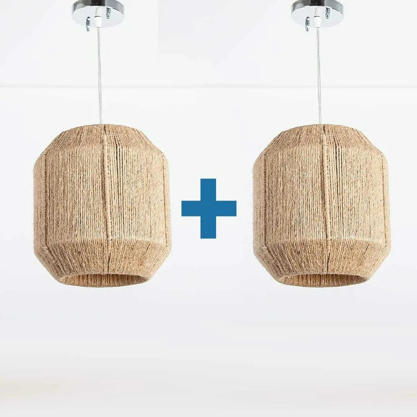 Burlap Ceiling Lamp 002
