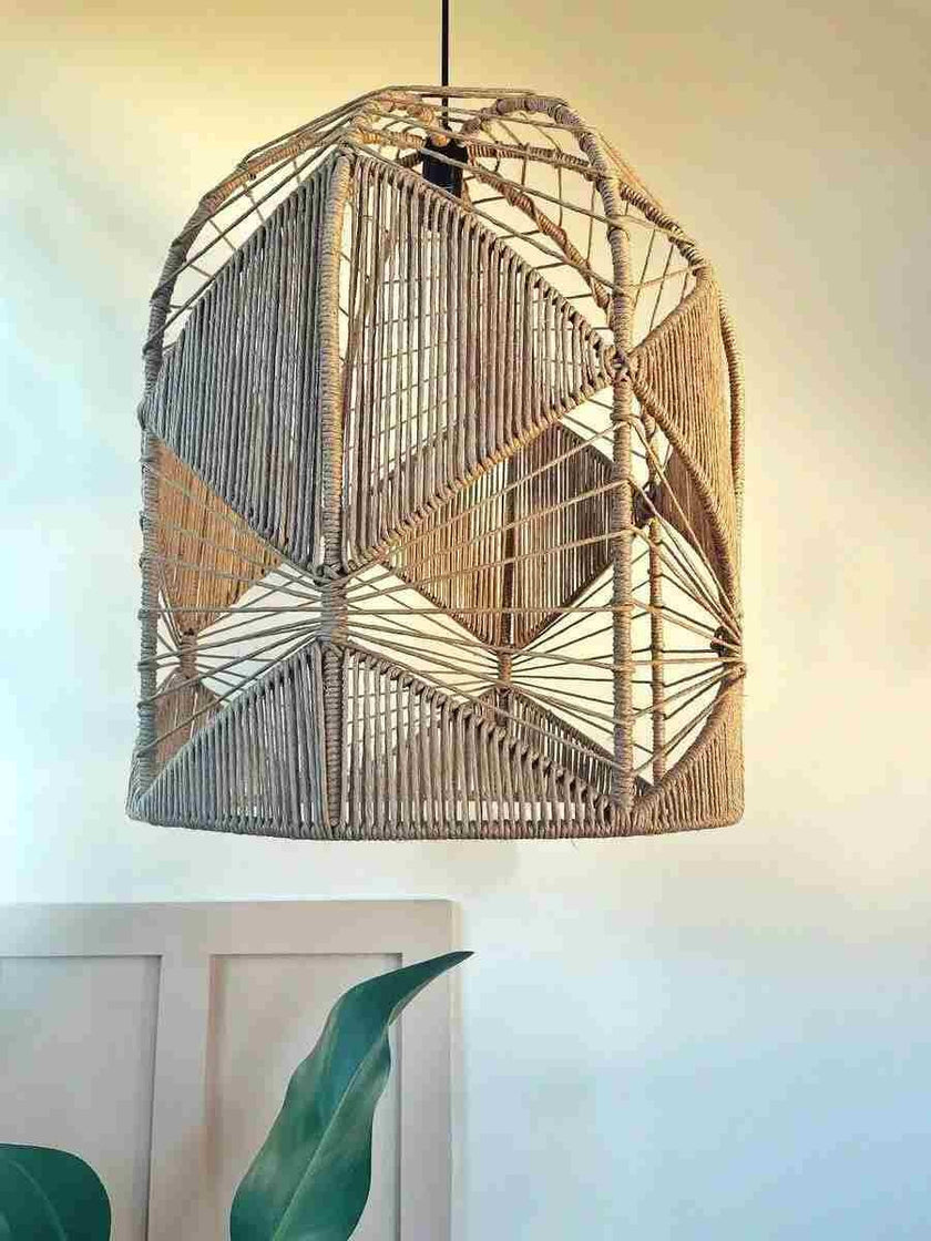 Burlap Boho Ceiling Lamp 026