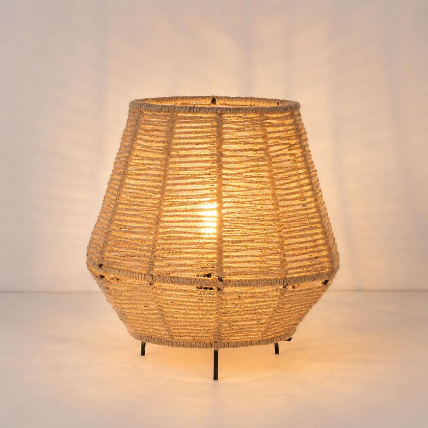 Burlap Boho Table Lamp 015