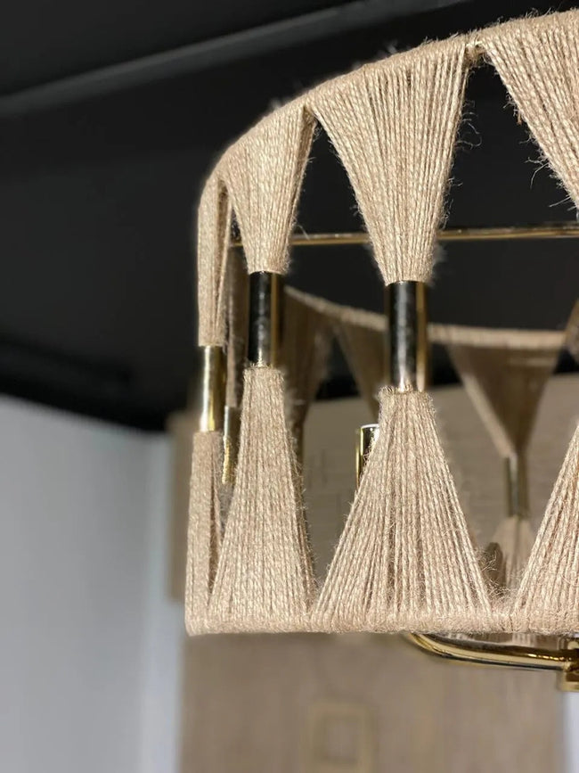 Burlap Boho Ceiling Lamp 003