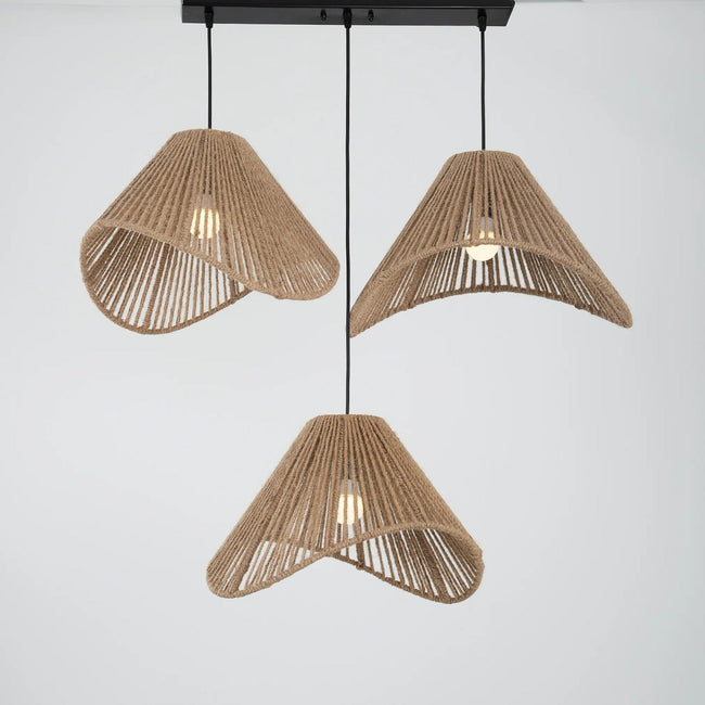 Burlap Boho Ceiling Lamp 005