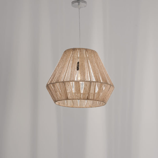 Burlap Boho Ceiling Lamp 008