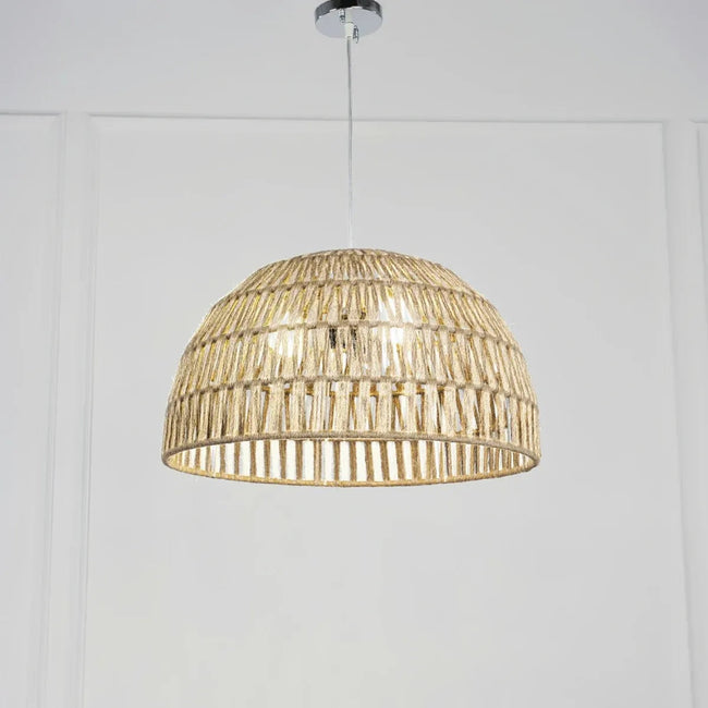 Burlap Boho Ceiling Lamp 012