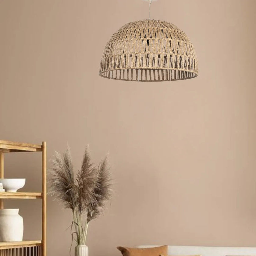 Burlap Boho Ceiling Lamp 012
