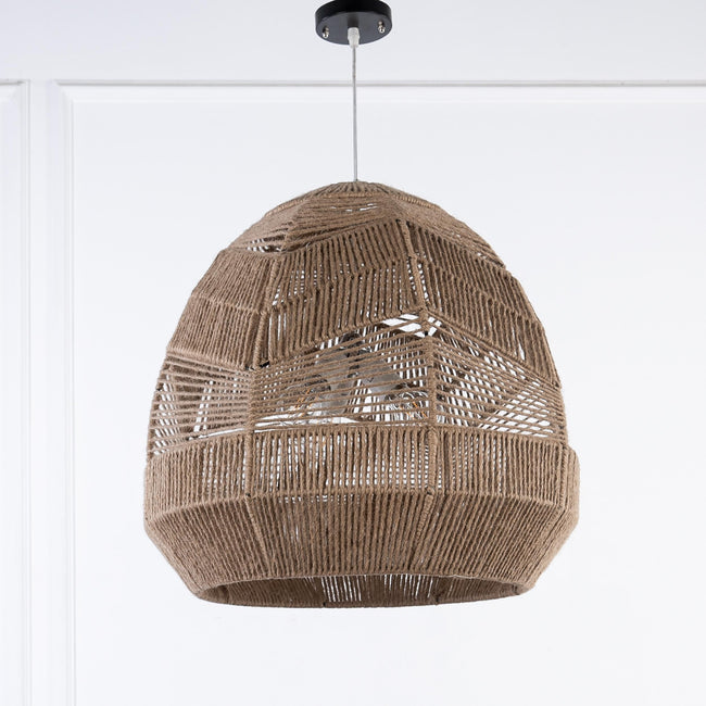 Burlap Boho Ceiling Lamp 014