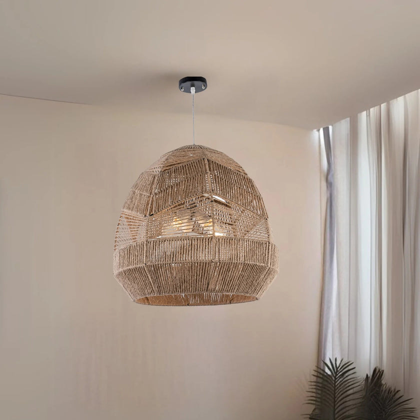 Burlap Boho Ceiling Lamp 014