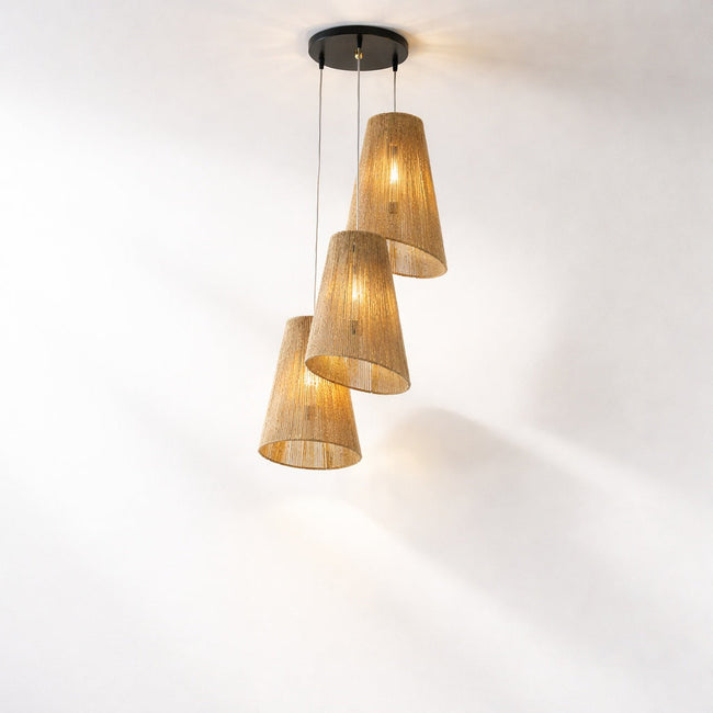 Burlap Boho Ceiling Lamp 015