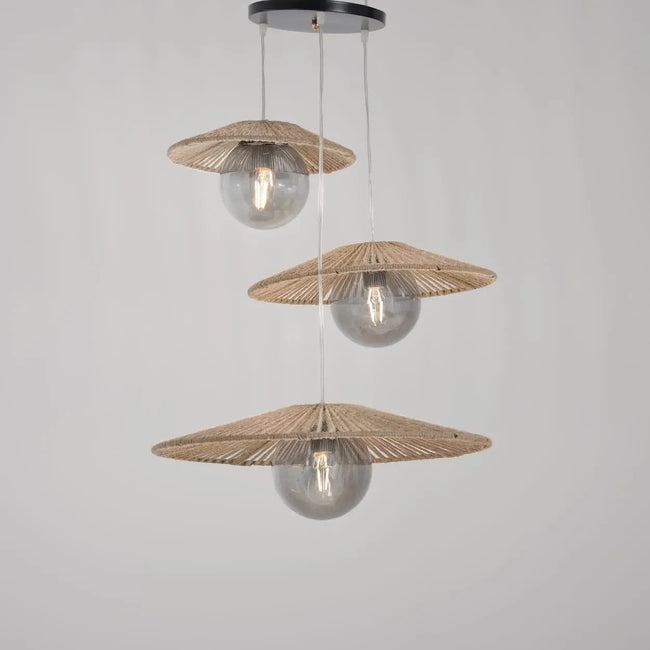 Burlap Boho Ceiling Lamp 019
