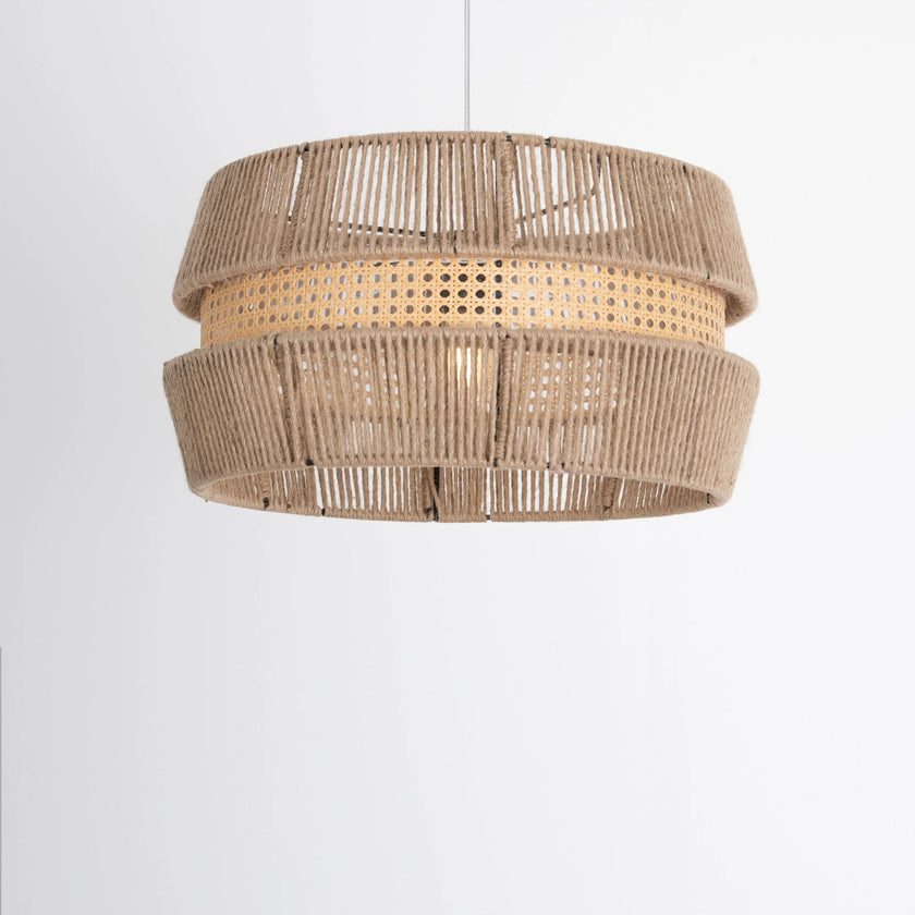Burlap Boho Ceiling Lamp 020