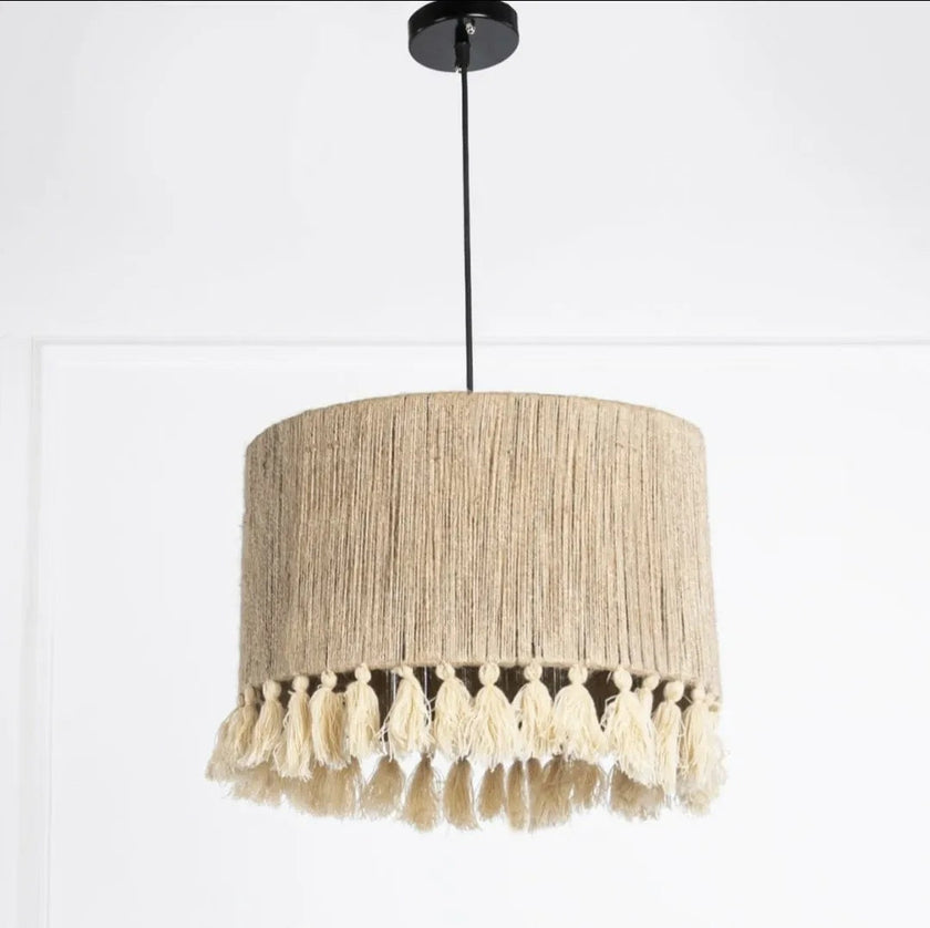 Burlap Boho Ceiling Lamp 021