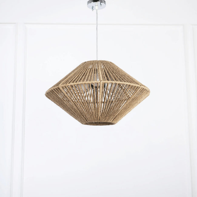 Burlap Boho Ceiling Lamp 023