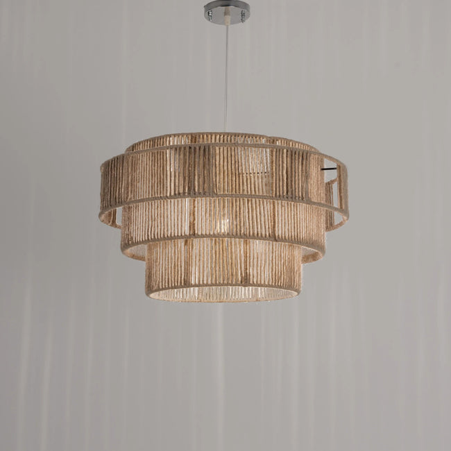 Burlap Boho Ceiling Lamp 025