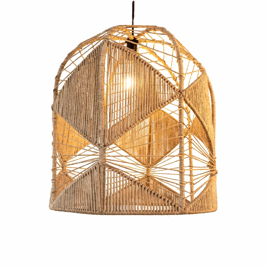 Burlap Boho Ceiling Lamp 026