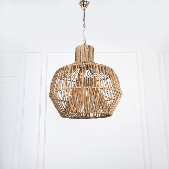 Burlap Boho Ceiling Lamp 027