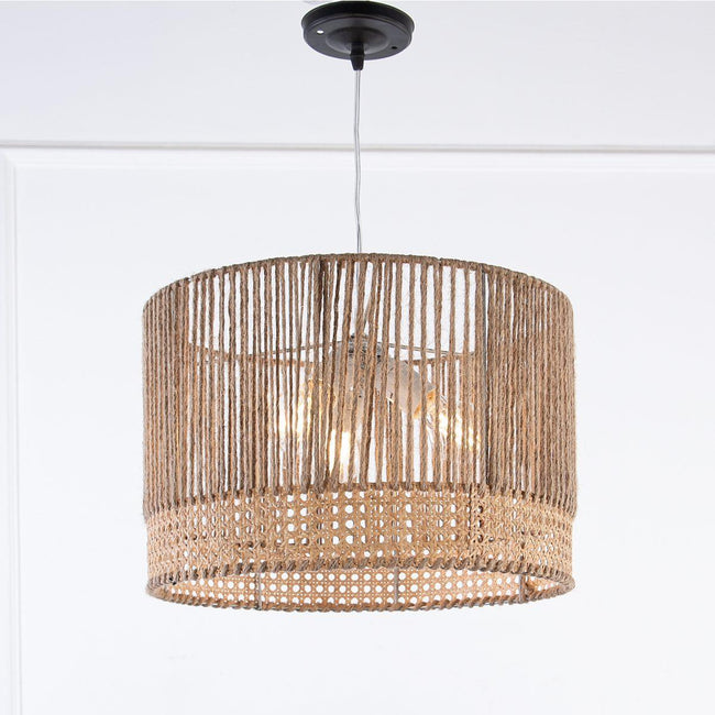 Burlap Boho Ceiling Lamp 028