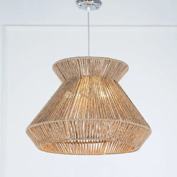 Burlap Boho Ceiling Lamp 029