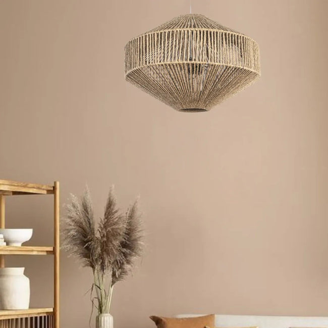 Burlap Boho Ceiling Lamp 031