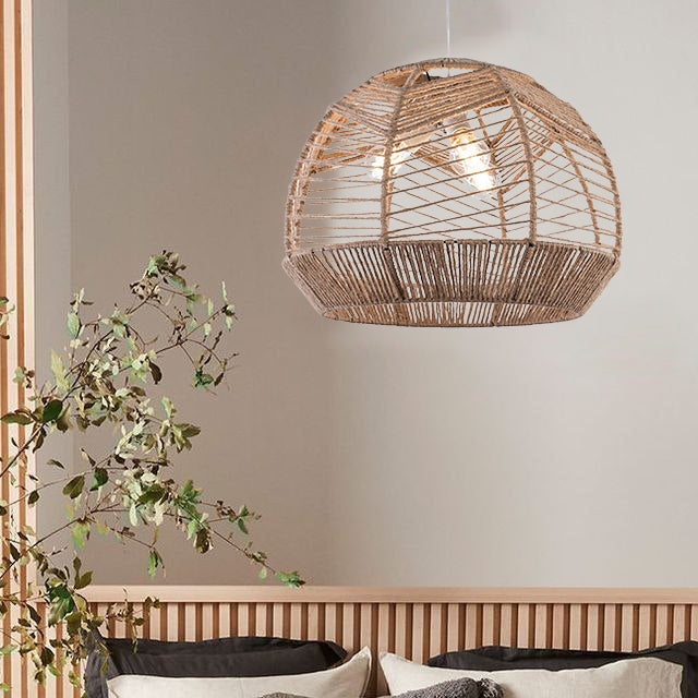 Burlap Boho Ceiling Lamp 032