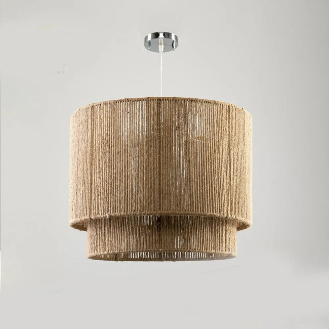 Burlap Boho Ceiling Lamp 033