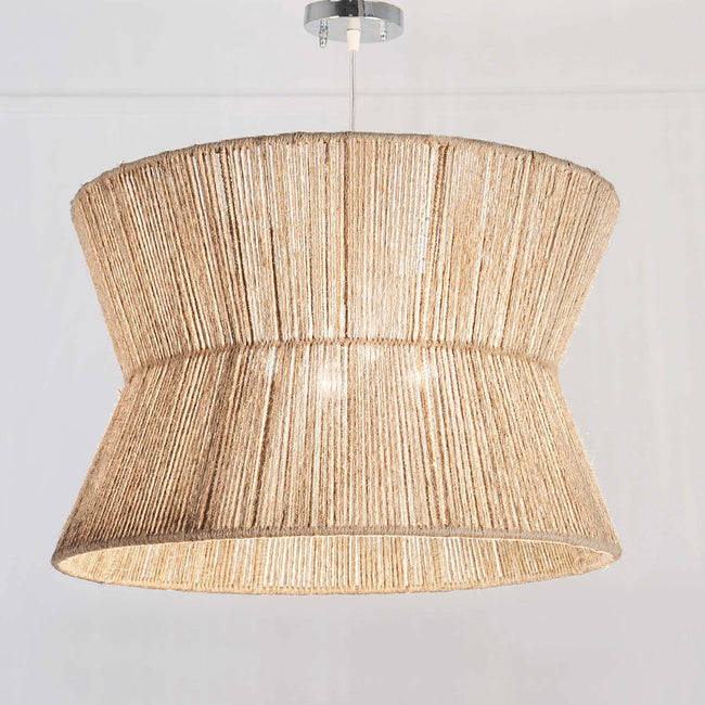Burlap Boho Ceiling Lamp 034