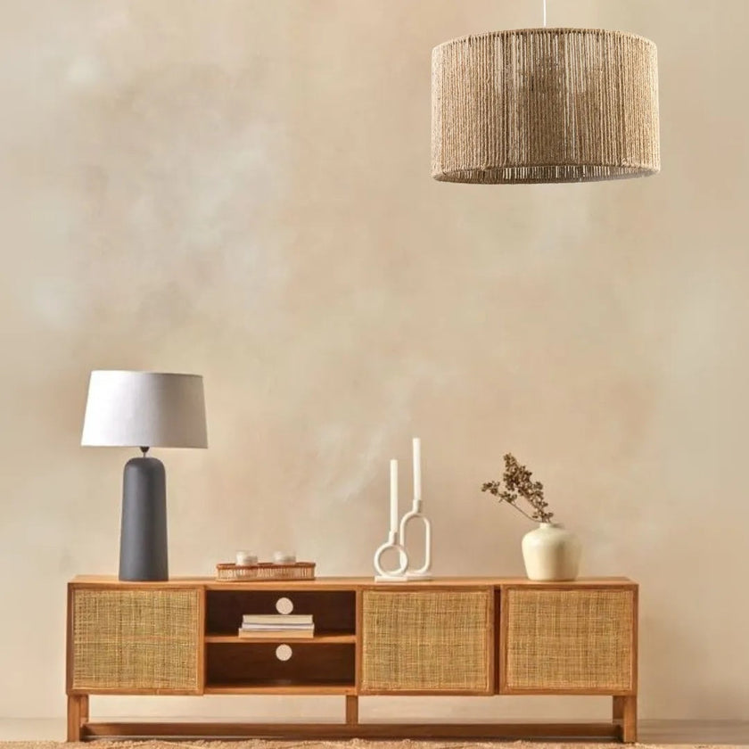 Burlap Boho Ceiling Lamp 039