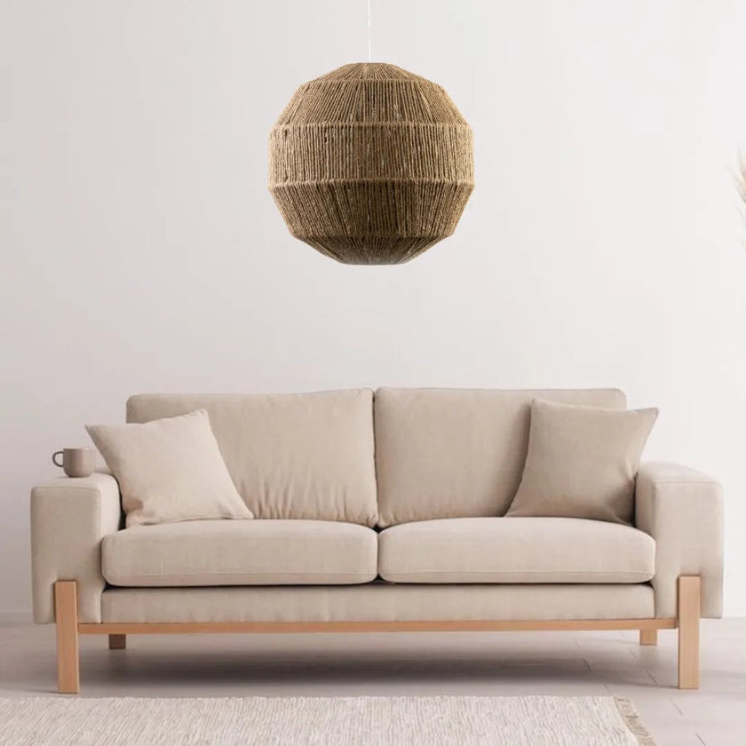 Burlap Boho Ceiling Lamp 040