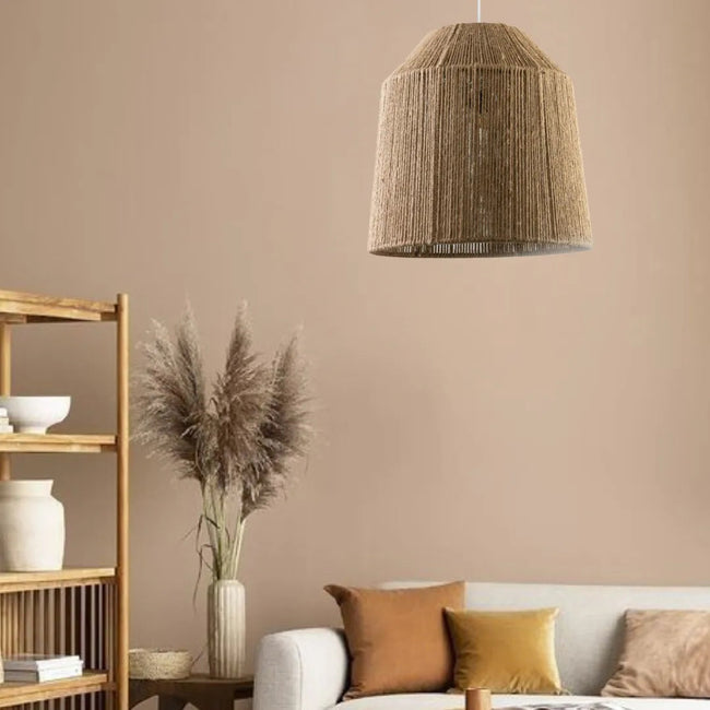 Burlap Boho Ceiling Lamp 041