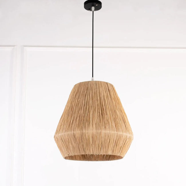 Burlap Boho Ceiling Lamp 046