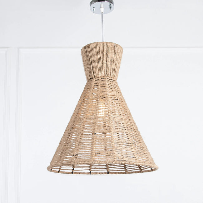 Burlap Boho Ceiling Lamp 047
