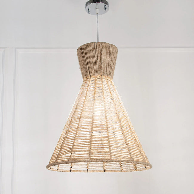 Burlap Boho Ceiling Lamp 047