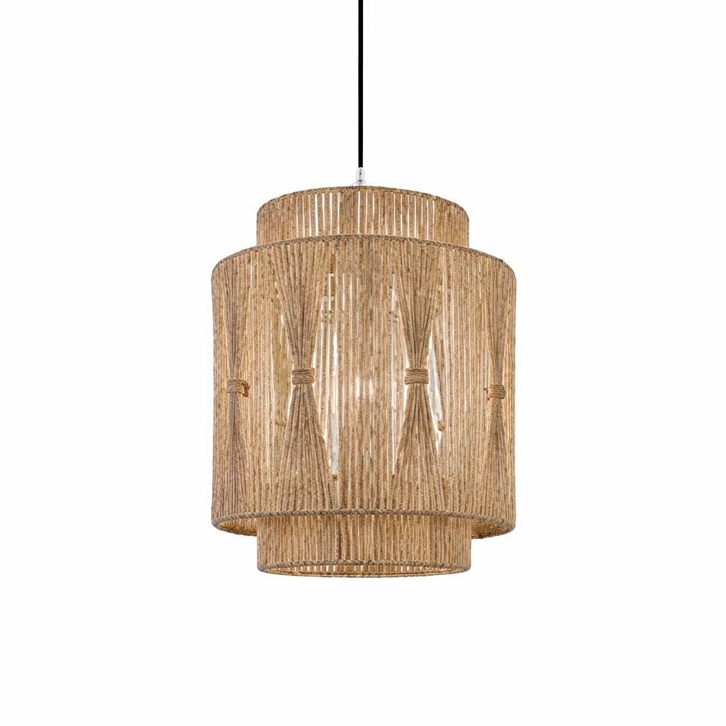 Burlap Boho Ceiling Lamp 049