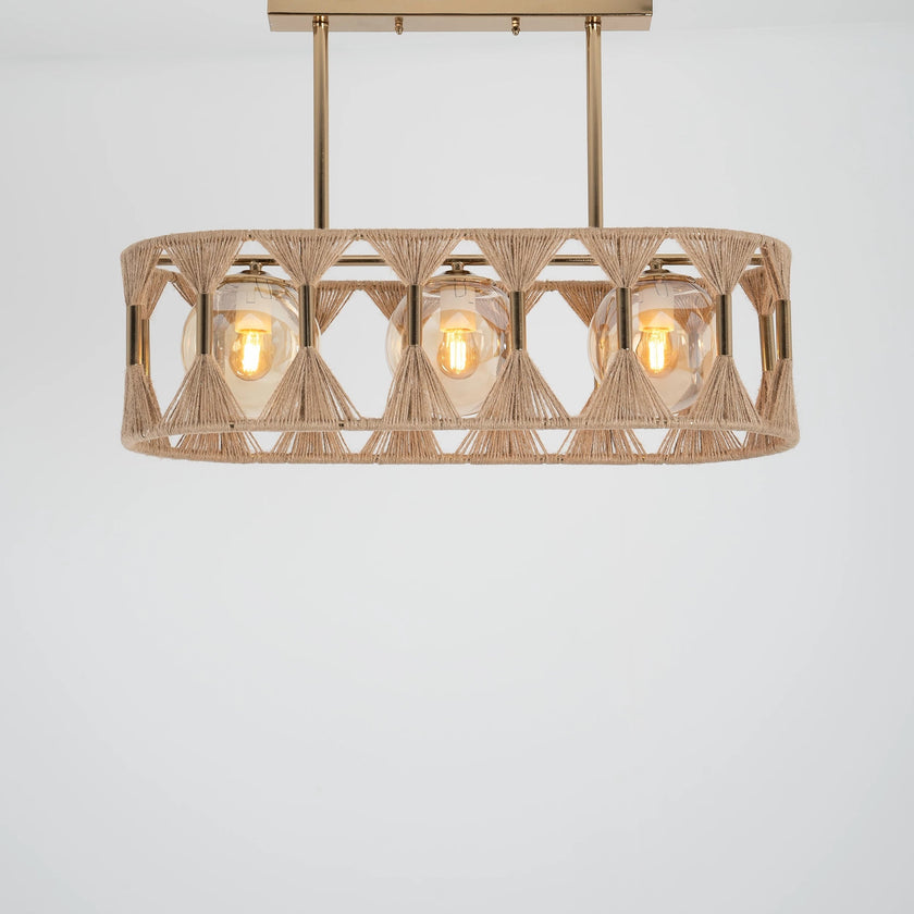 Burlap Boho Ceiling Lamp 053