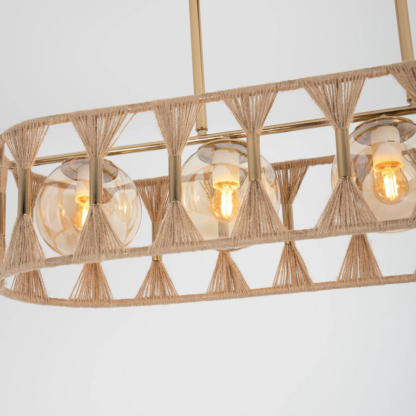 Burlap Boho Ceiling Lamp 054