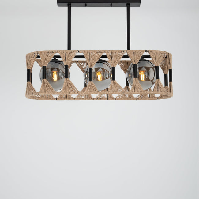 Burlap Boho Ceiling Lamp 058