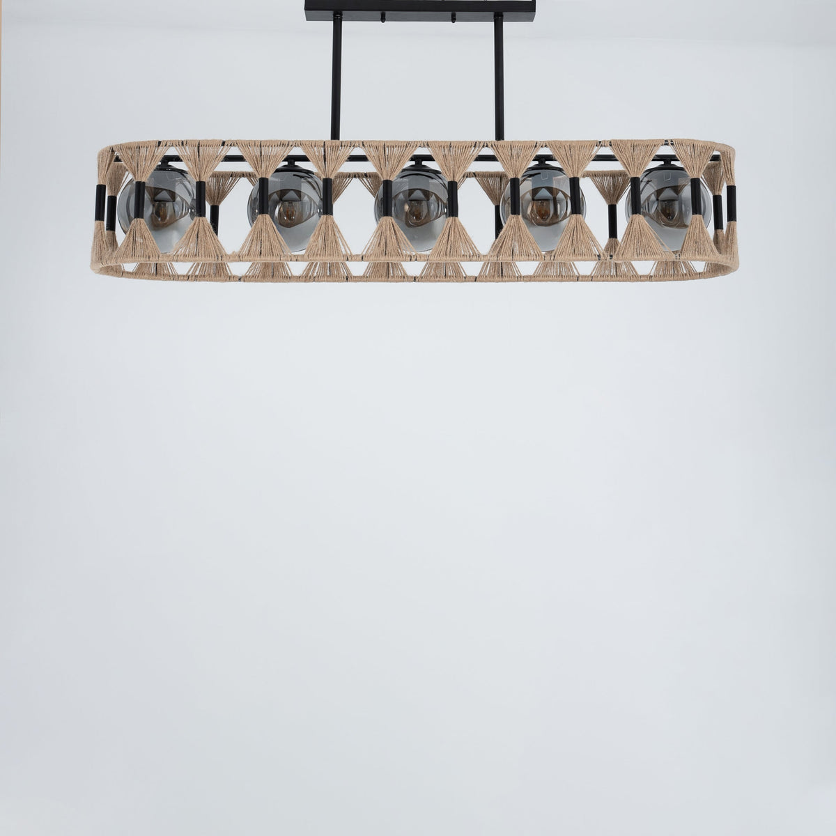 Burlap Boho Ceiling Lamp 060