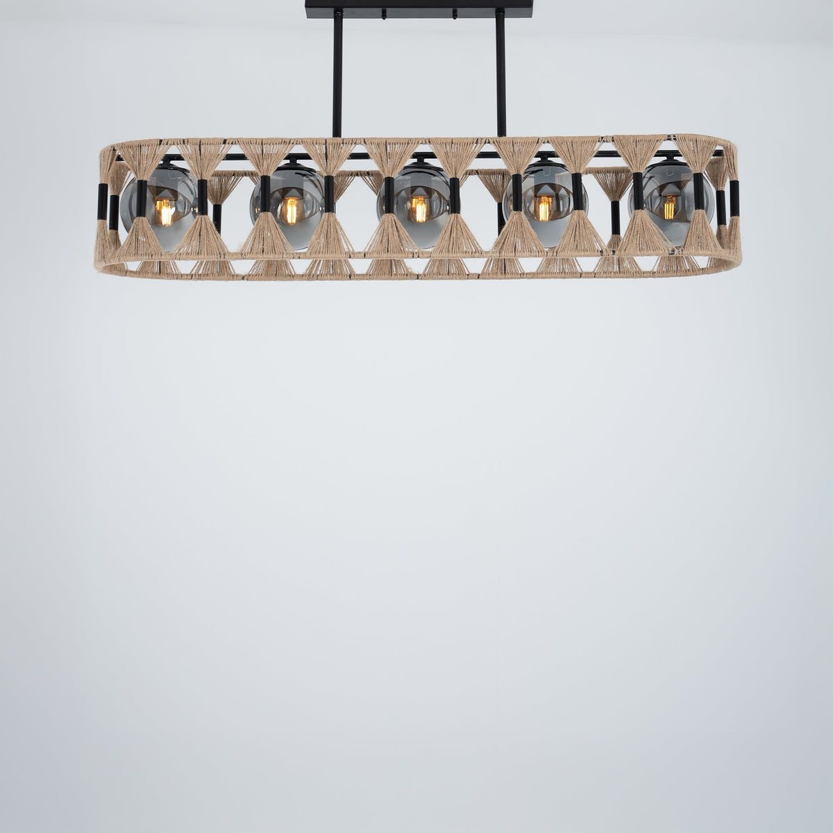 Burlap Boho Ceiling Lamp 060