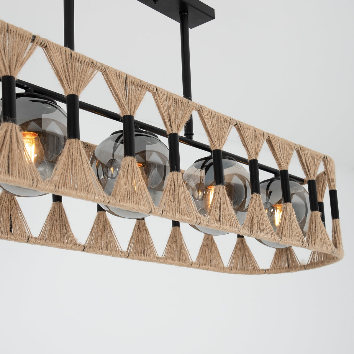 Burlap Boho Ceiling Lamp 060