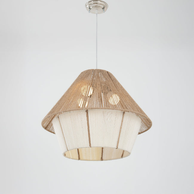 Burlap Boho Ceiling Lamp 064