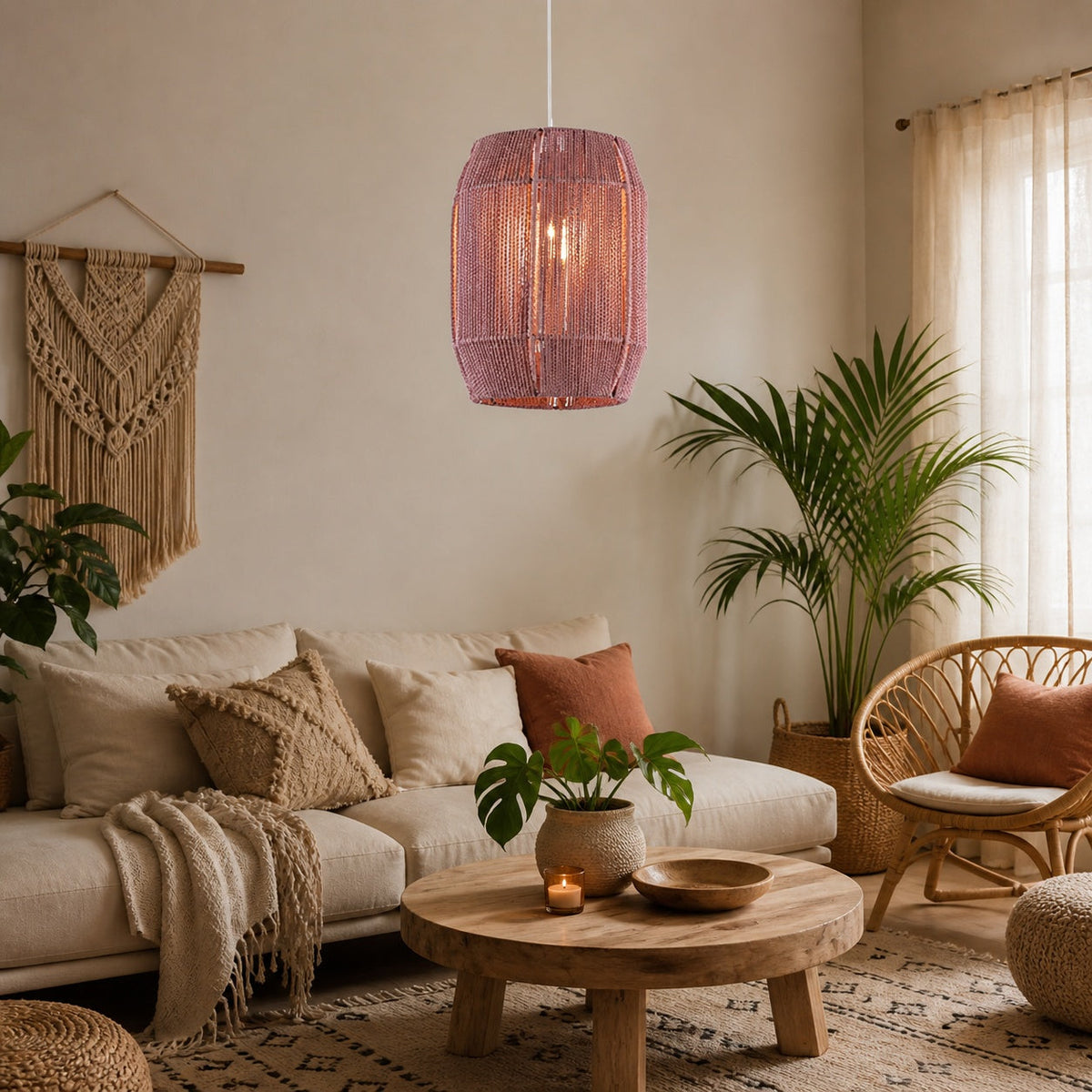Makrami Boho Ceiling Lamp 028