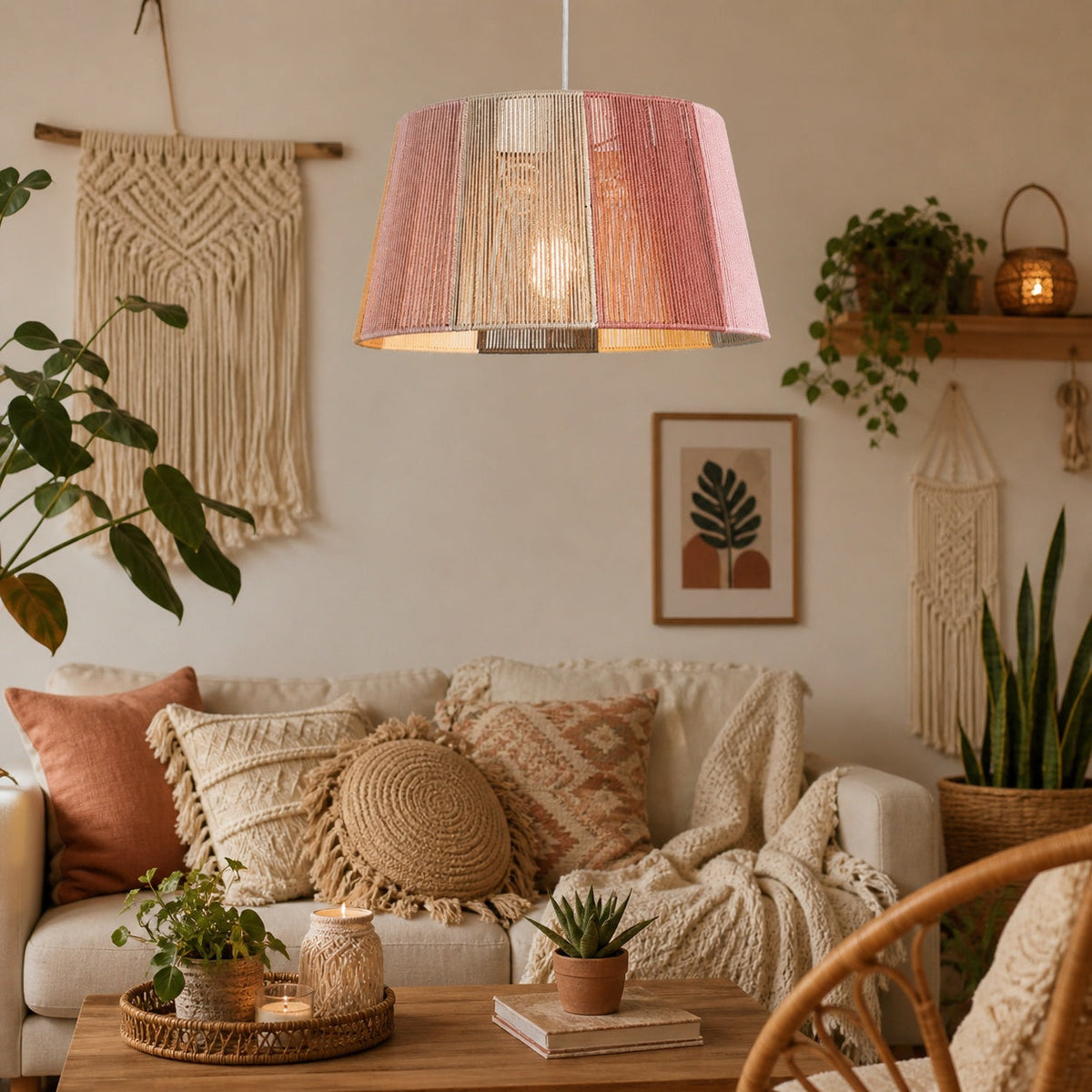 Makrami Boho Ceiling Lamp 034