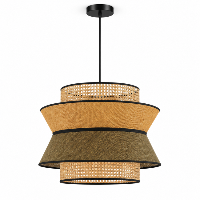 Rattan Boho Ceiling Lamp 007 on a white background