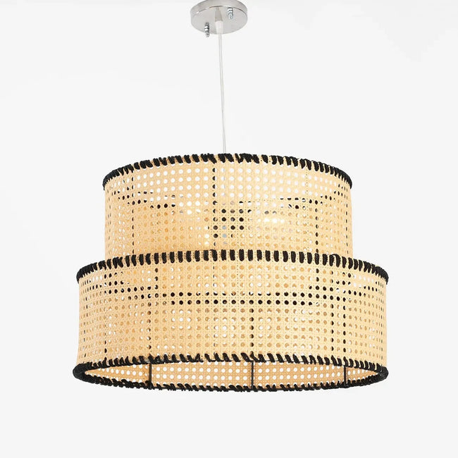 Rattan Boho Ceiling Lamp 011