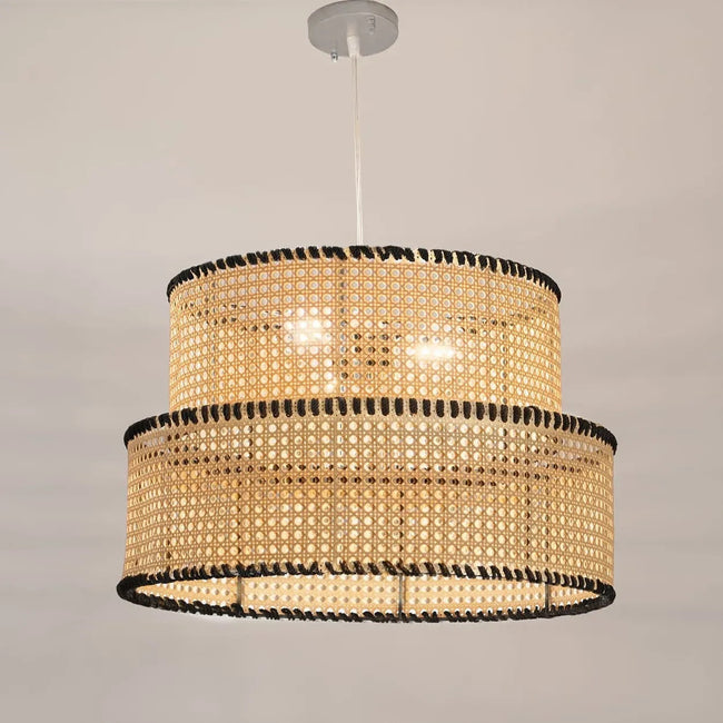 Rattan Boho Ceiling Lamp 011