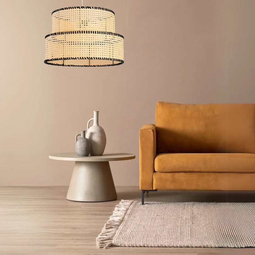 Rattan Boho Ceiling Lamp 011