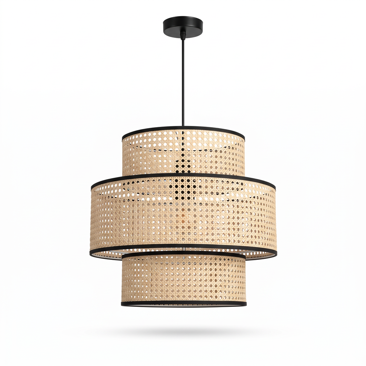 Rattan Boho Ceiling Lamp 021 on a white background