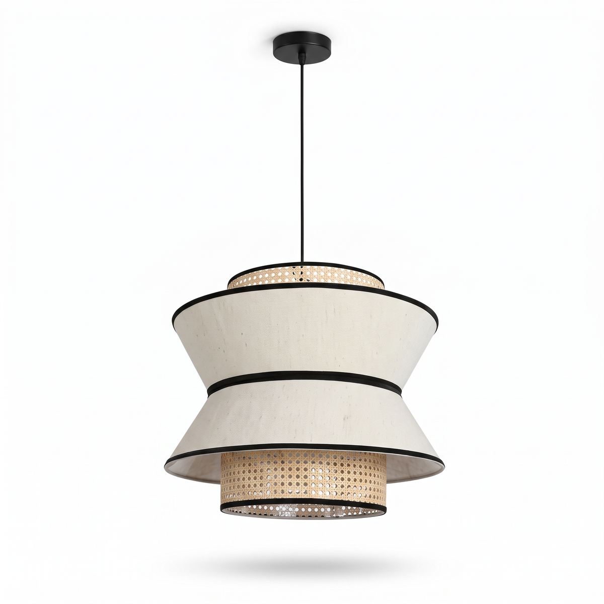 Rattan Boho Ceiling Lamp 022 on a white background