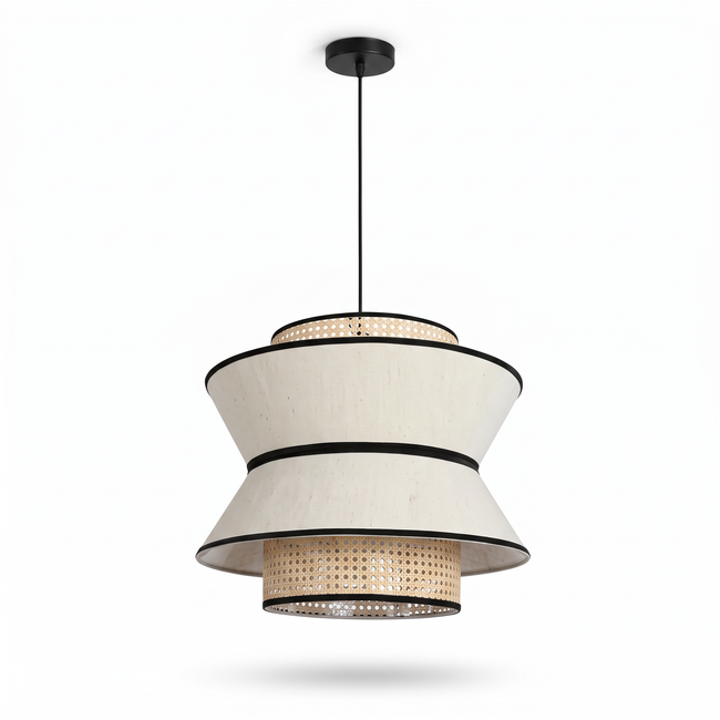 Rattan Boho Ceiling Lamp 022 on a white background
