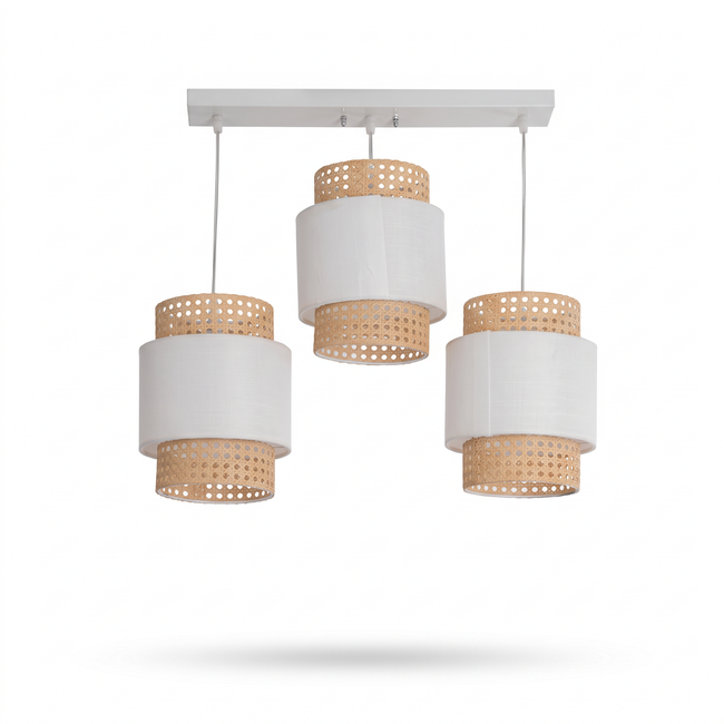 Rattan Boho Ceiling Lamp 040 on a white background